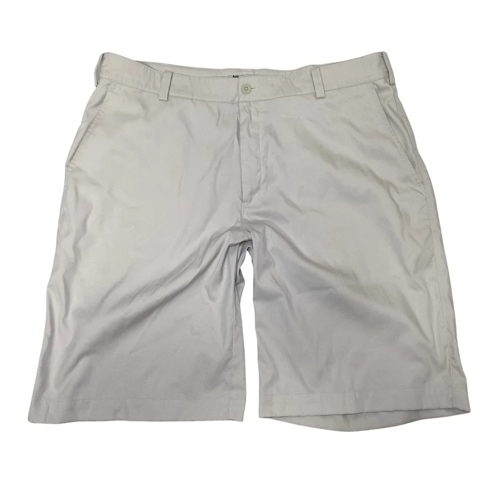 Nike Golf Tour Performance Dri-FIT Shorts Mens 35 Beige Tan Flat Front Sport